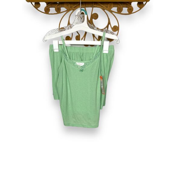 NEW Colsie cami short pajama sleep set green S - Picture 1 of 4